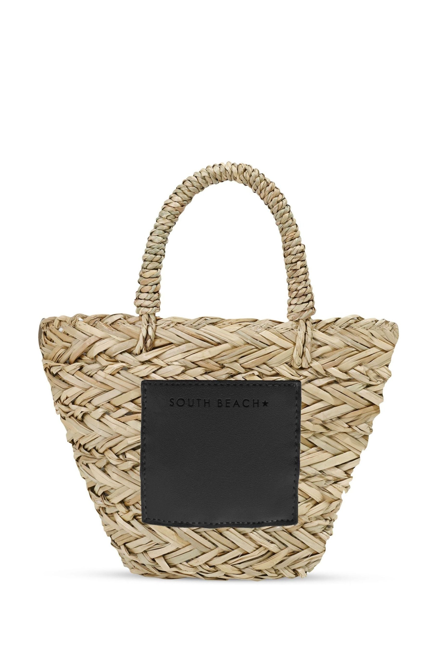 Buy South Beach Black Mini Straw Cross Body Bag from Next Ireland