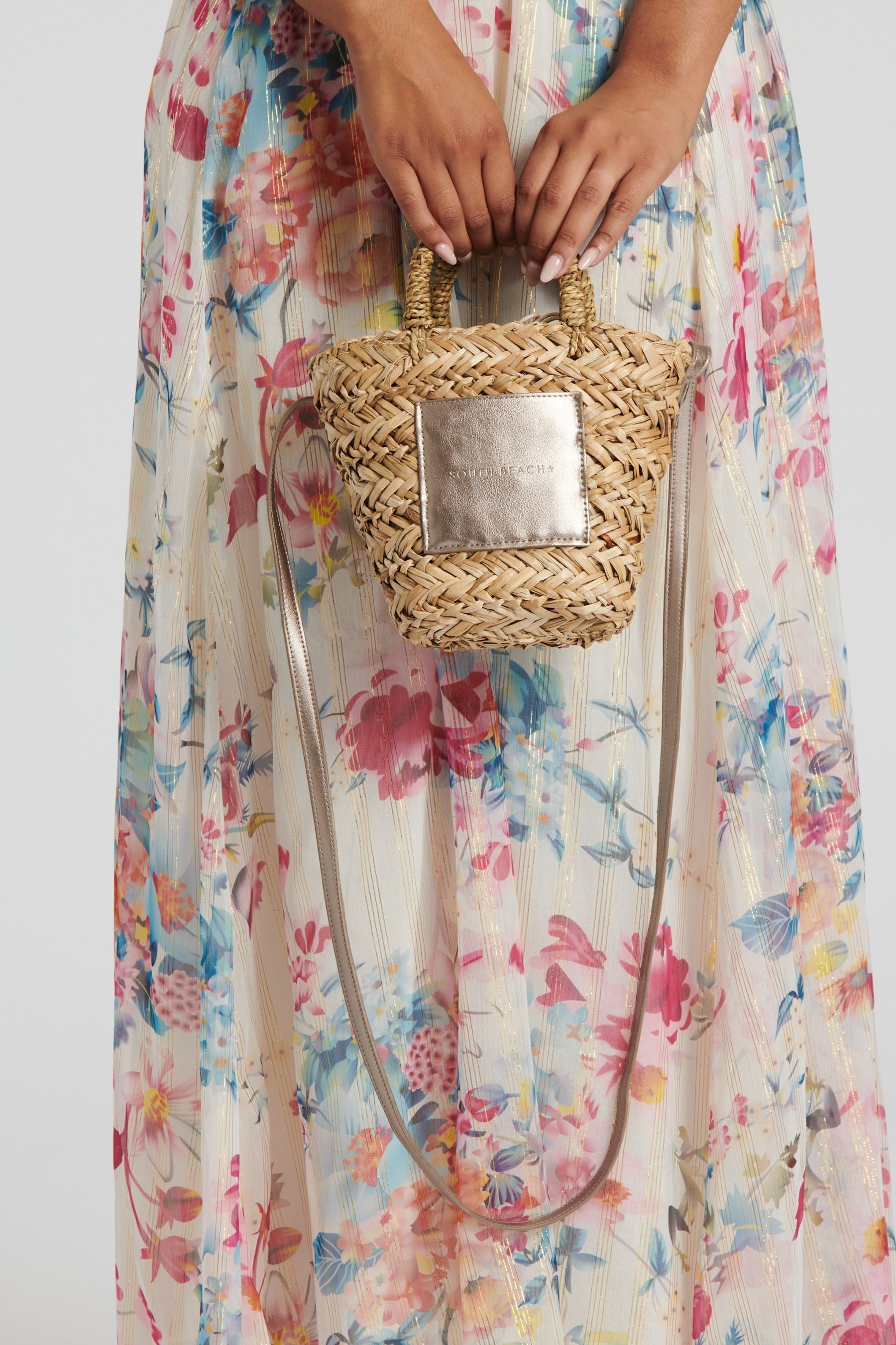Buy South Beach Metallic Straw Mini Cross Body Bag from Next Luxembourg