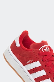 adidas Originals Red Kids Campus 00s Elastic Lace Trainers - Image 8 of 9