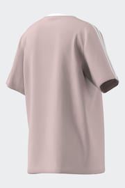 adidas Light Pink Boyfriend Fit 100% Cotton 3-Stripe Essential T-Shirt - Image 12 of 15