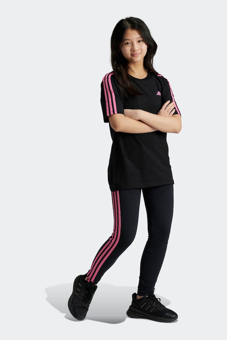 adidas Sportswear 基本款 3 條紋棉質內搭褲 - 圖片 1，共 5