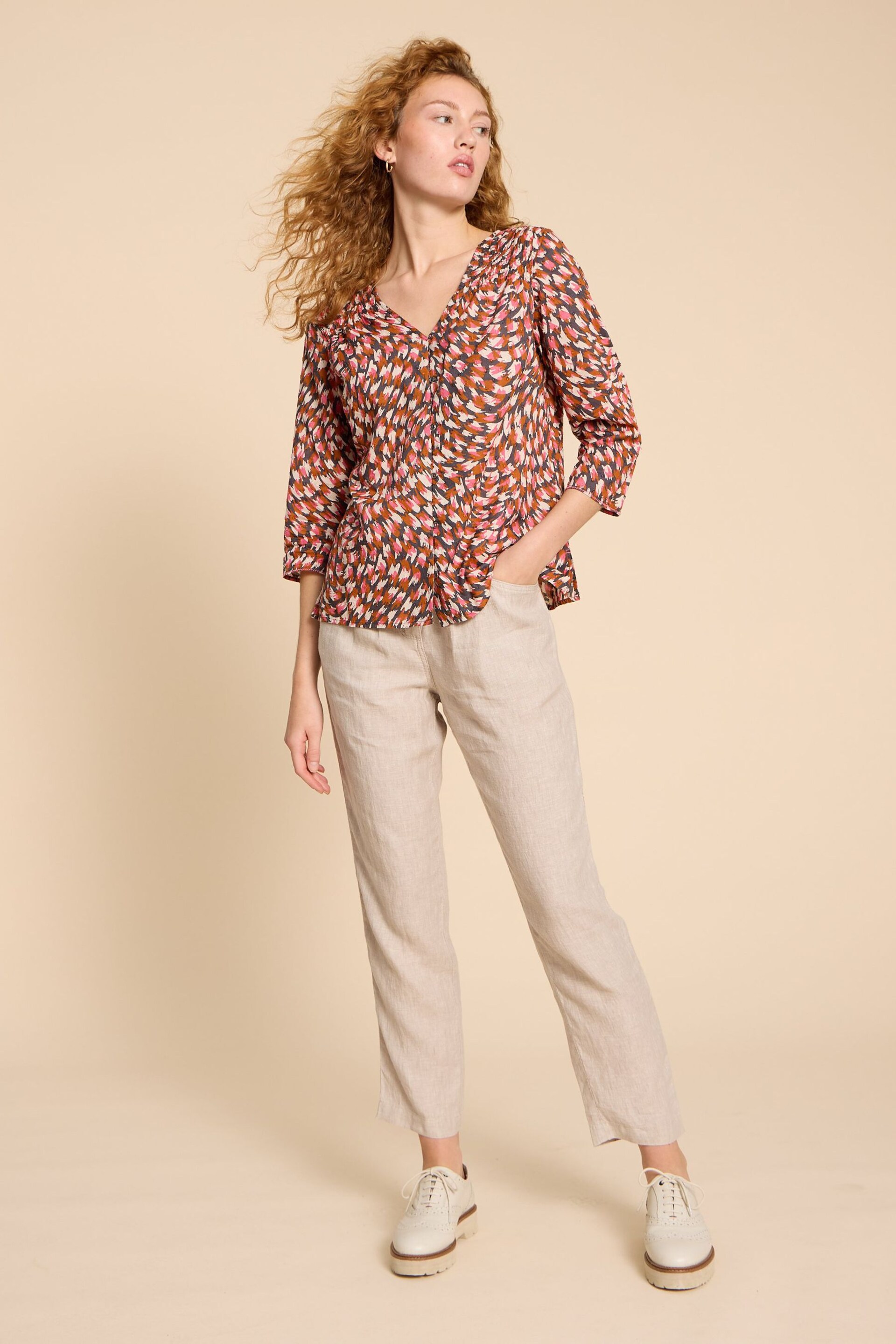 White Stuff Natural Rowena Linen Trousers - Image 3 of 4