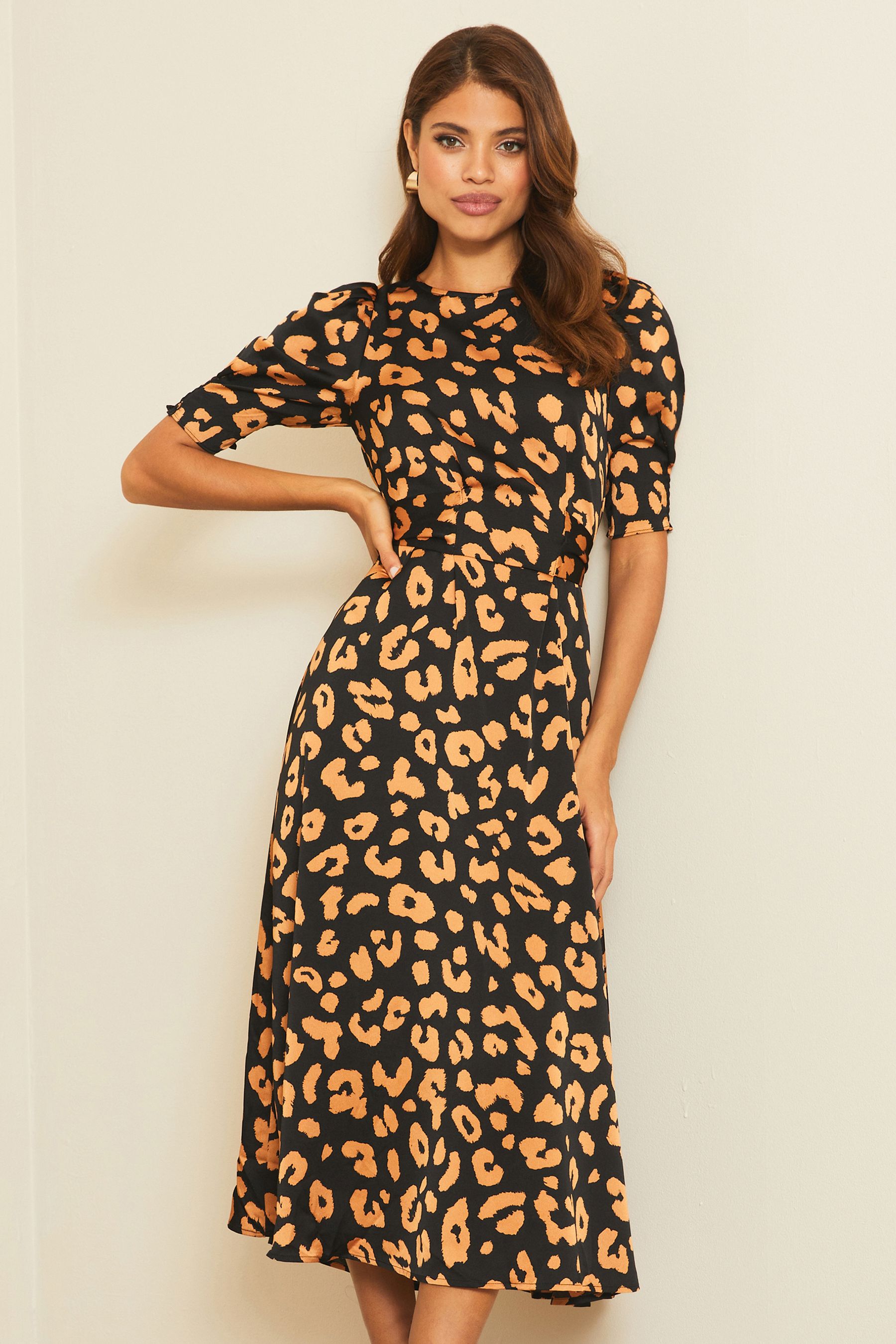 Gold leopard dress on sale