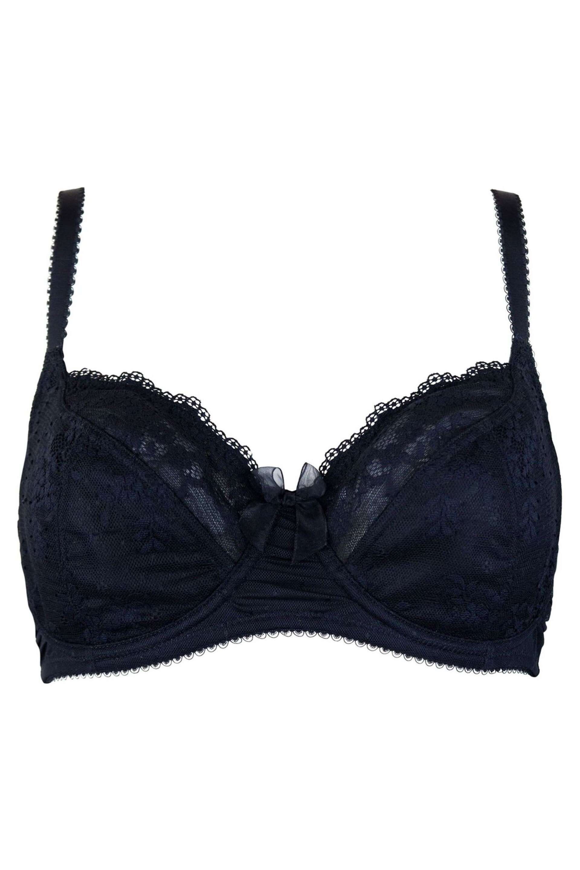 Pour Moi Black Flora Underwired Bra - Image 4 of 5