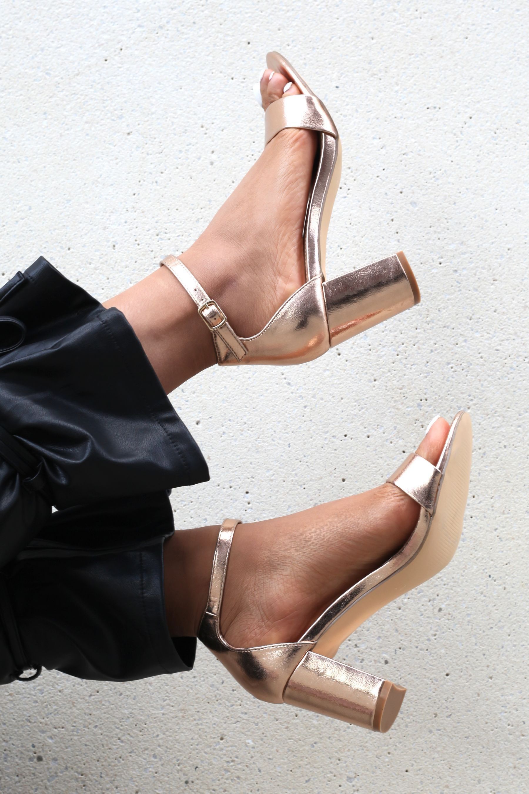 Linzi rose gold heels sales