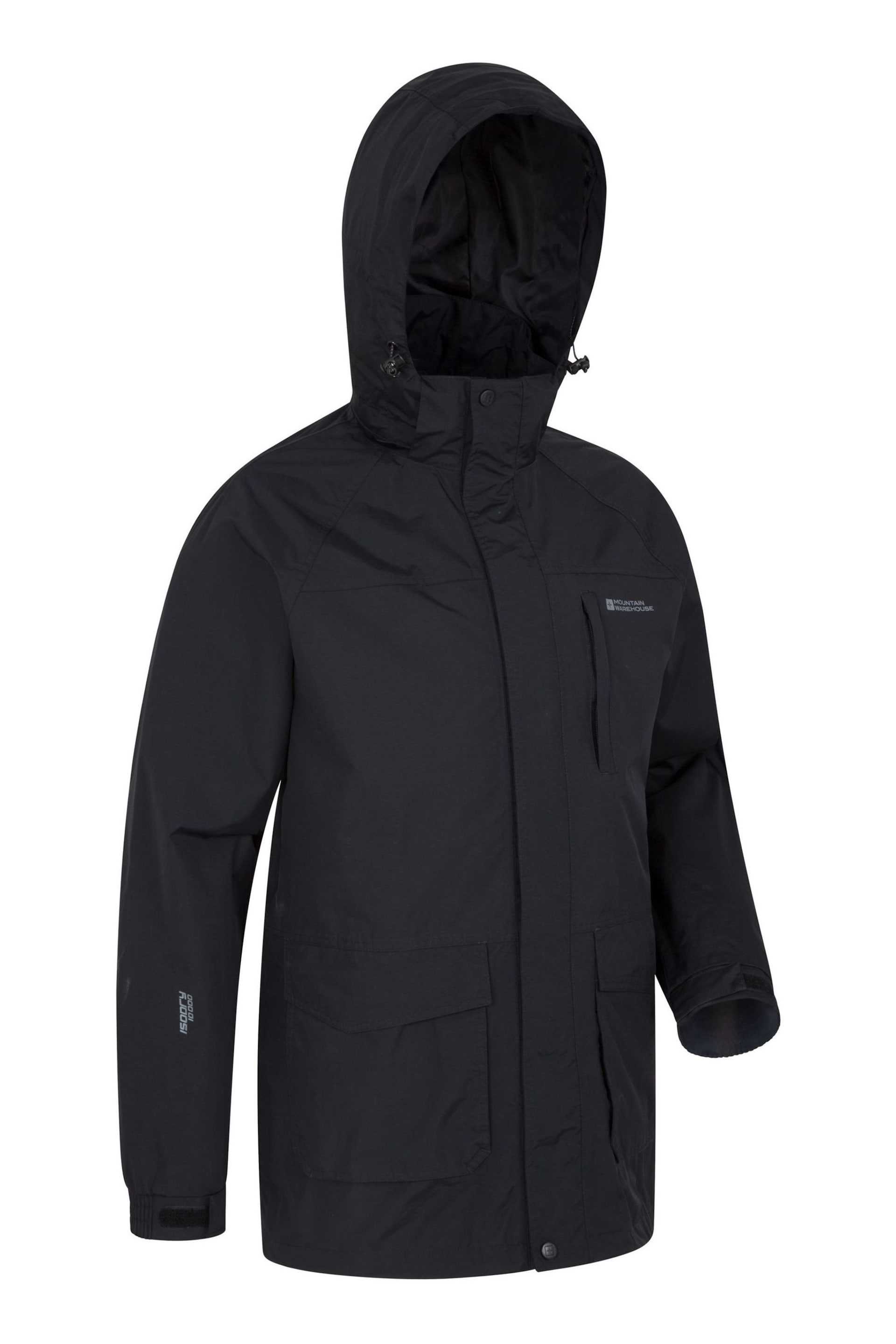 Mountain Warehouse Black Glacier Ii Extreme Mens Waterproof Long Jacket - Image 2 of 5