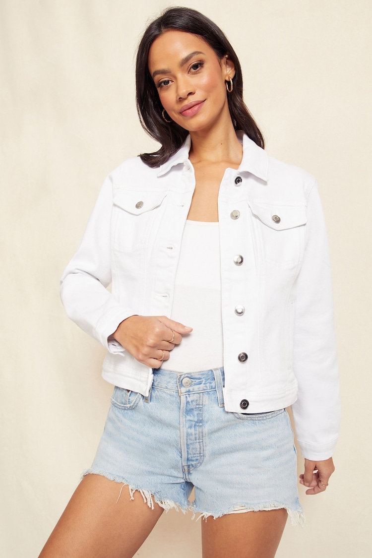 Friends Like These White Regular Fit Denim Jacket - Image 1 of 4