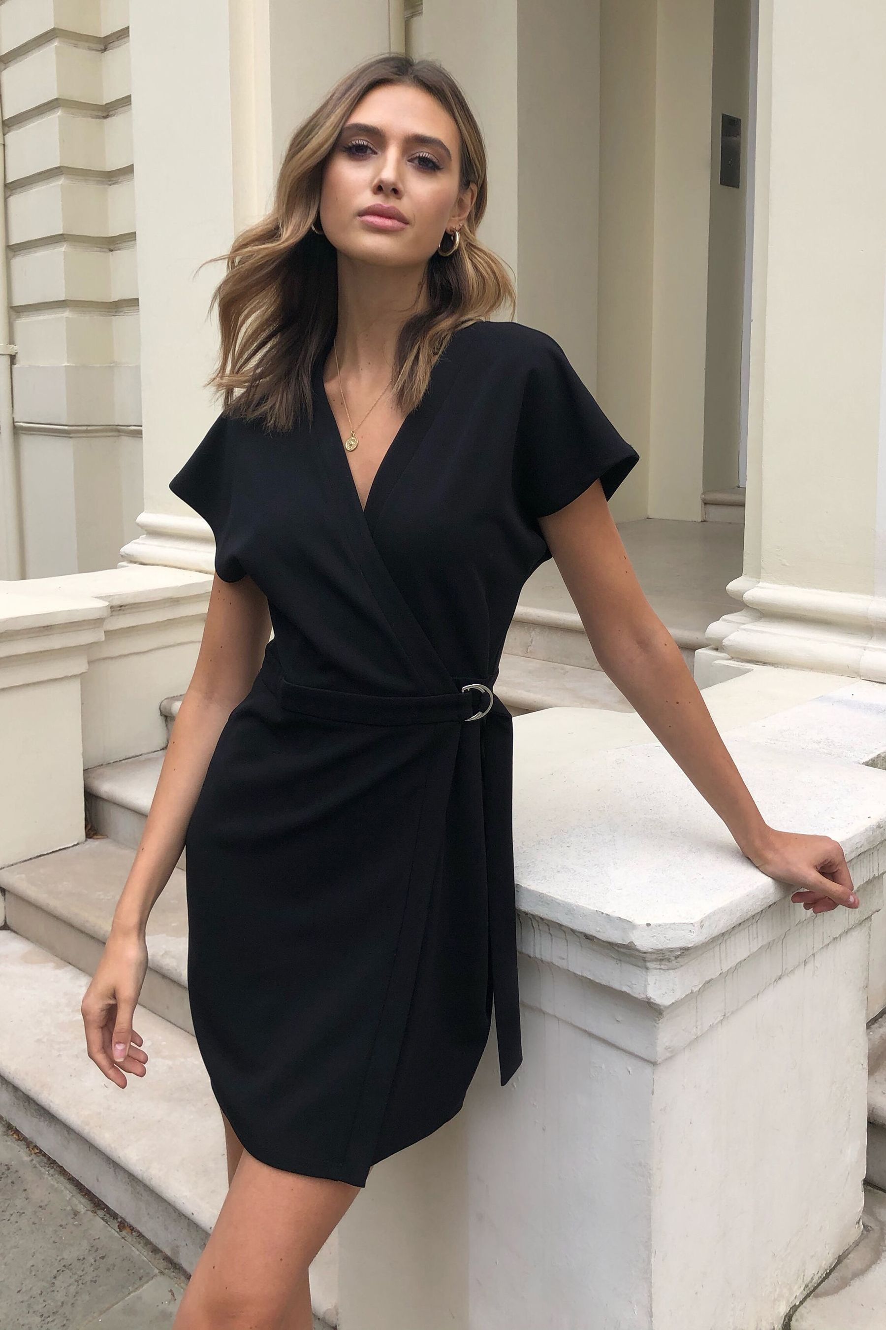 Lipsy black wrap dress cheap