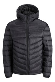 JACK & JONES Black Hooded Padded Jacket - Image 1 of 2