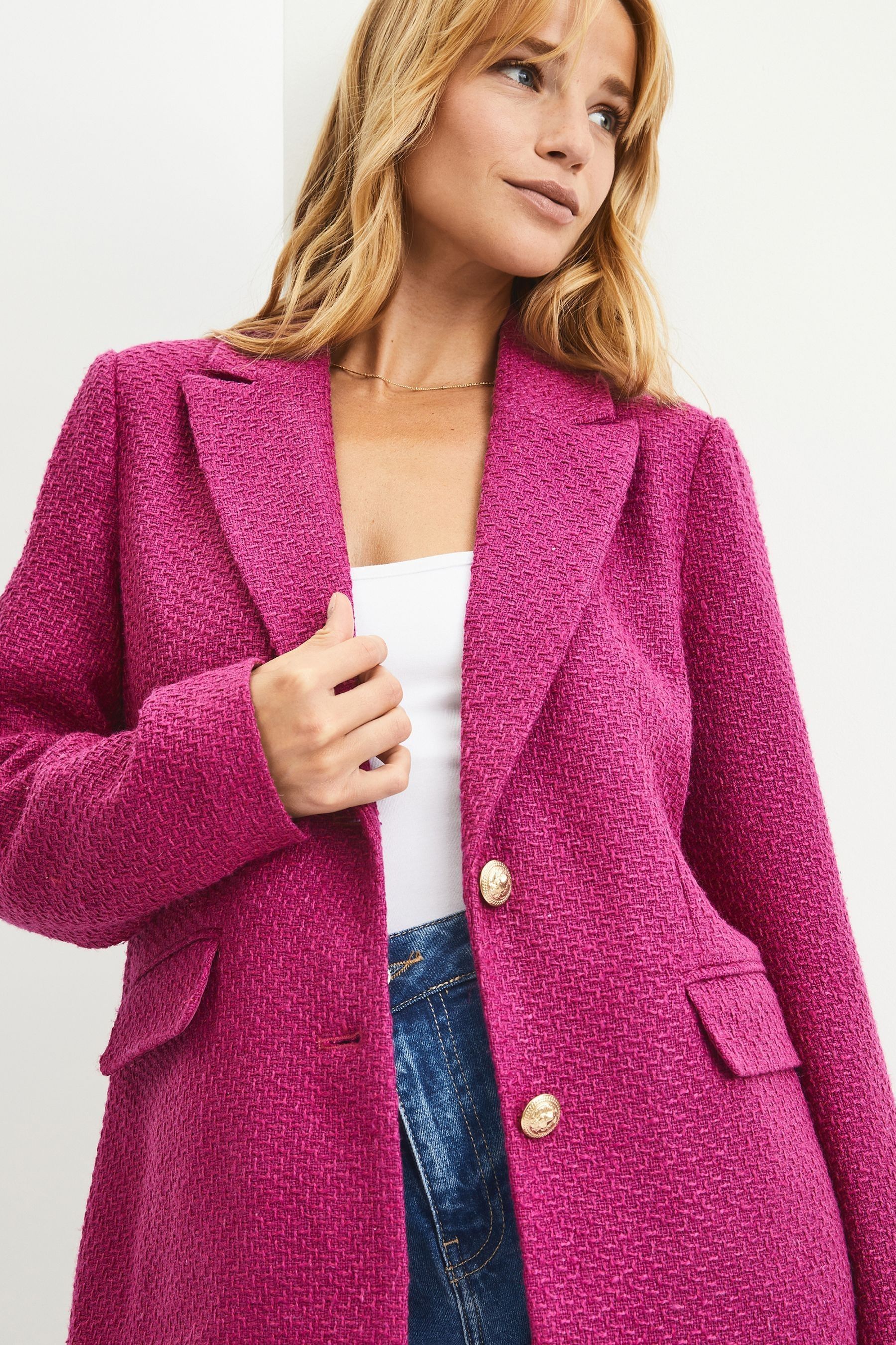 Buy VERO MODA Purple Boucle Blazer from Next Luxembourg