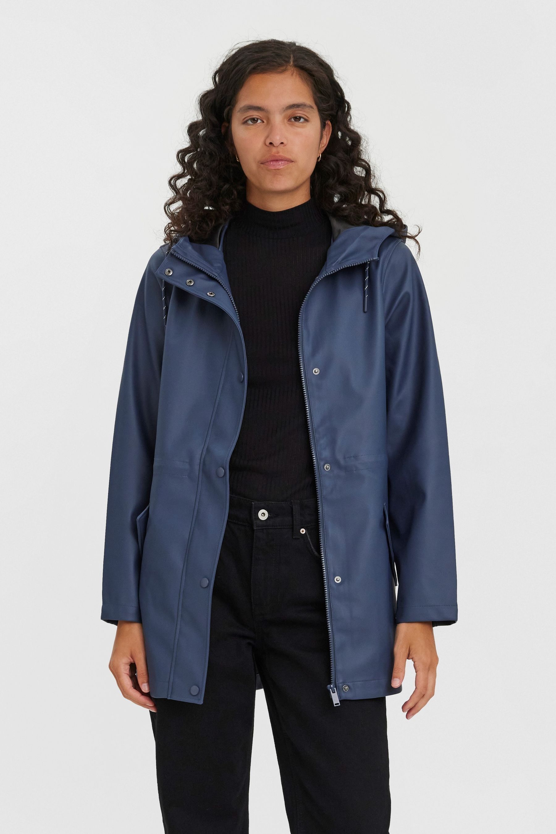 Buy VERO MODA Blue Hooded Rain Mac Jacket from Next Luxembourg