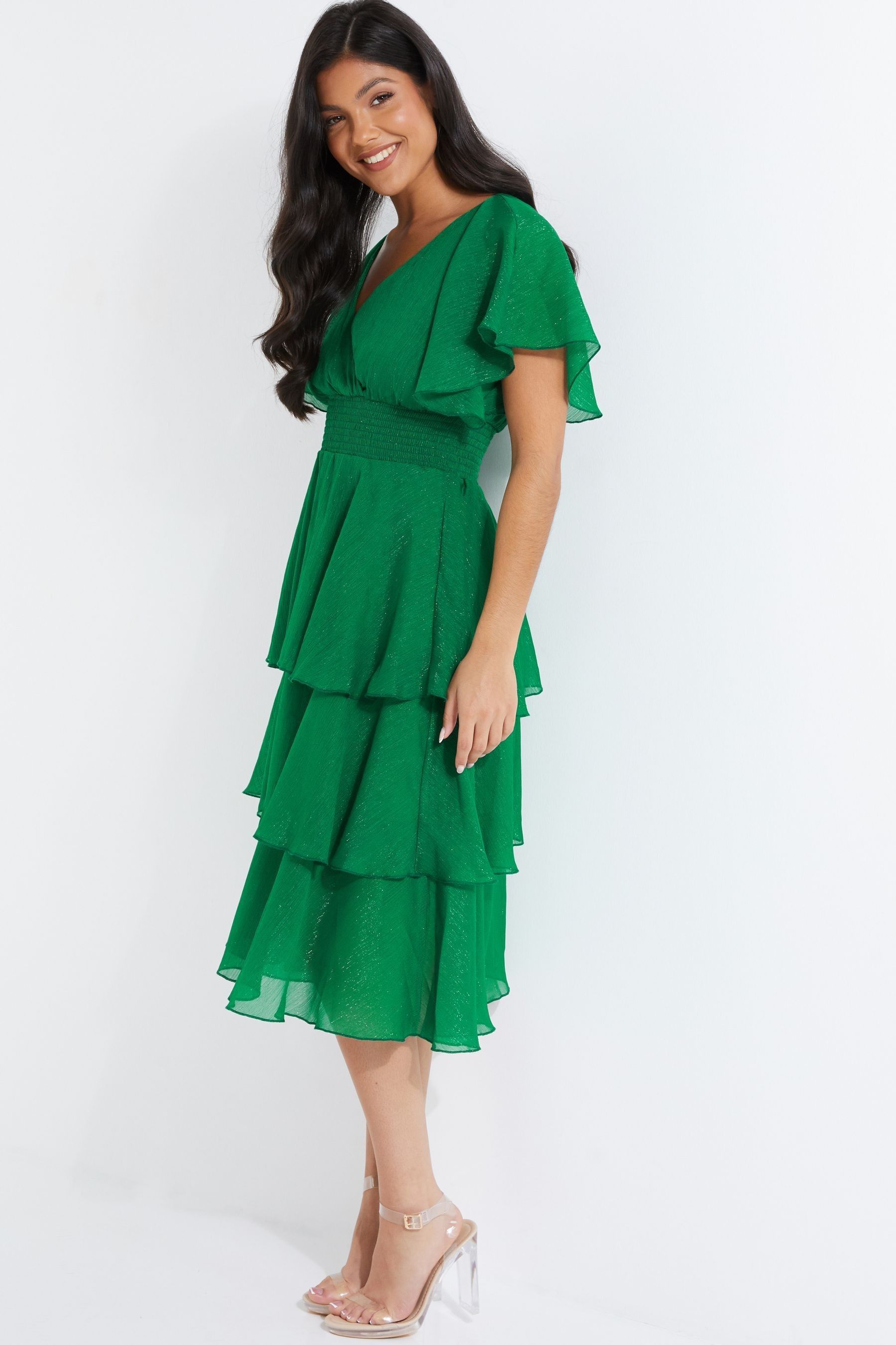 Glitter chiffon dress clearance