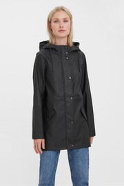 VERO MODA Black Hooded Rain Jacket - Image 1 of 5