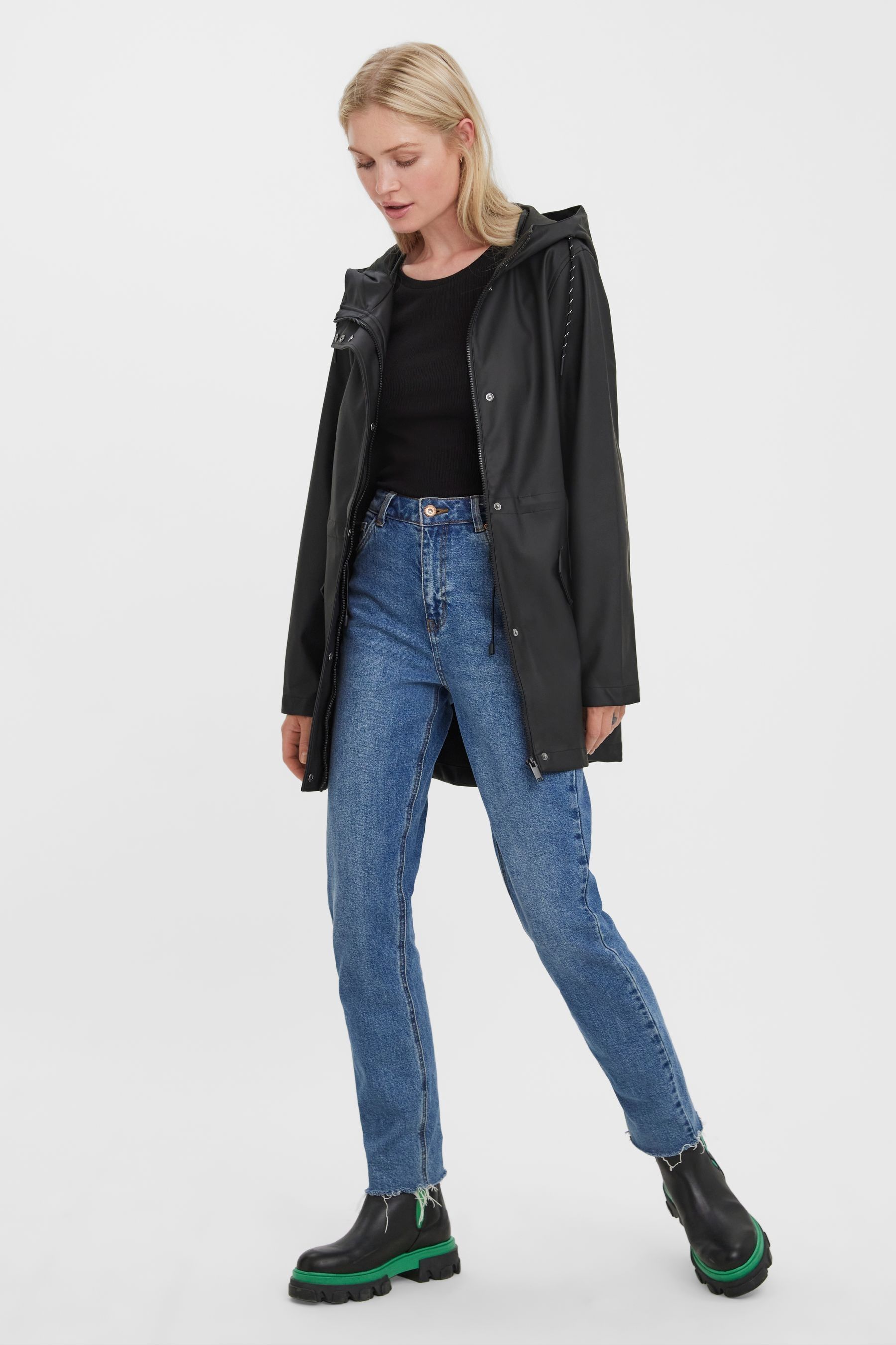 Buy VERO MODA Black Hooded Rain Jacket from Next Luxembourg