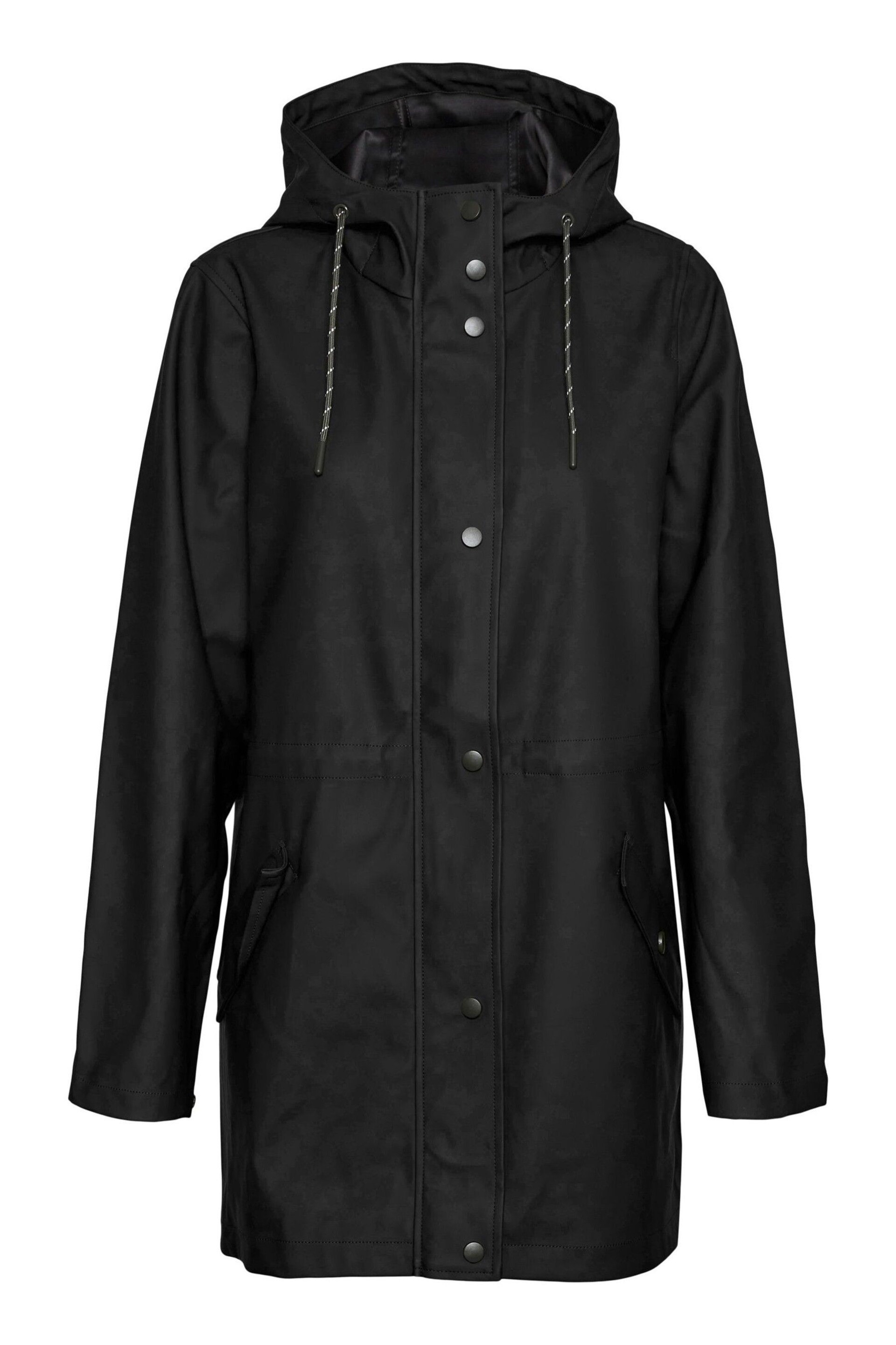 VERO MODA Black Hooded Rain Jacket - Image 5 of 5