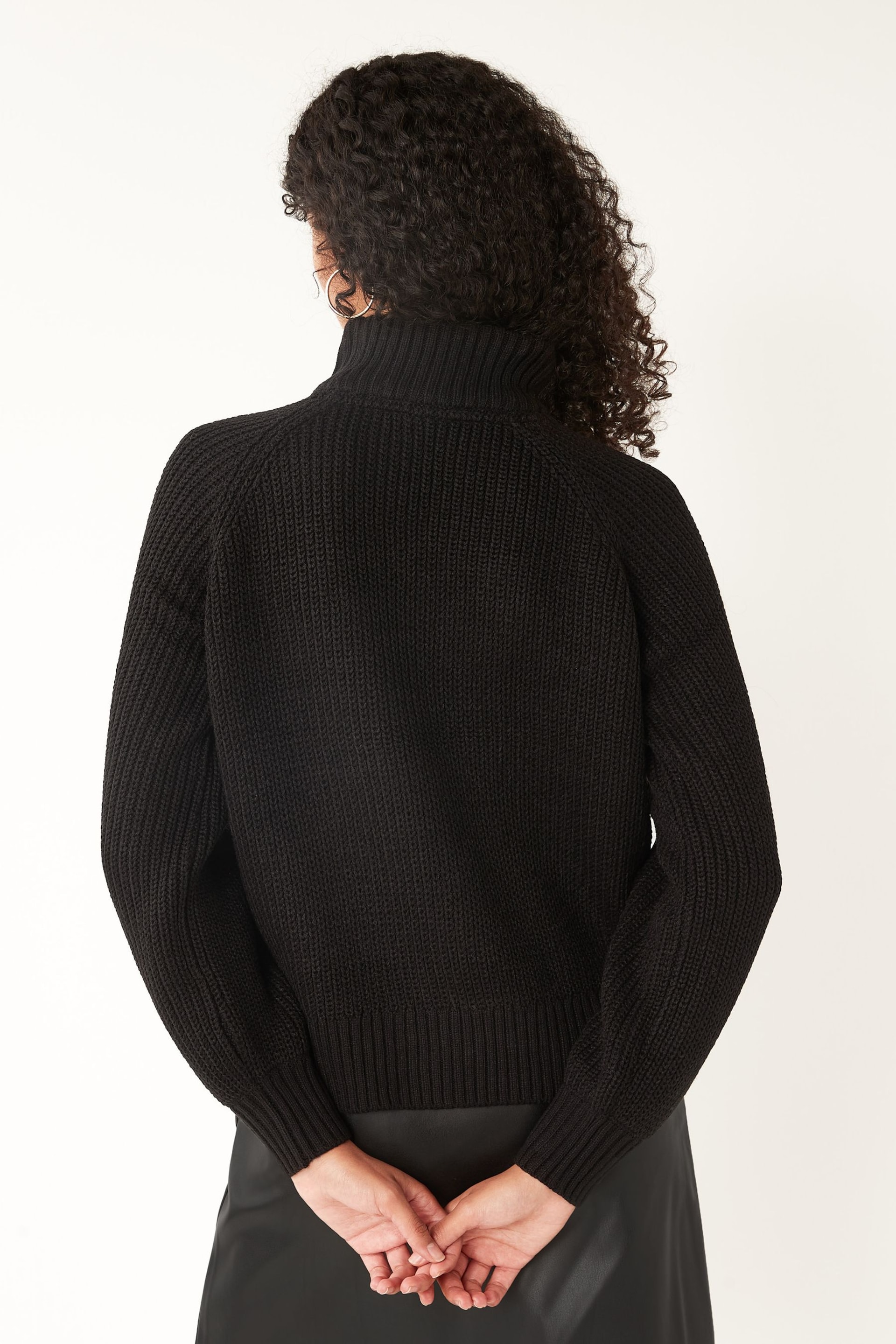 NOISY MAY Black High Neck Jumper with Puff Sleeves - Image 2 of 4