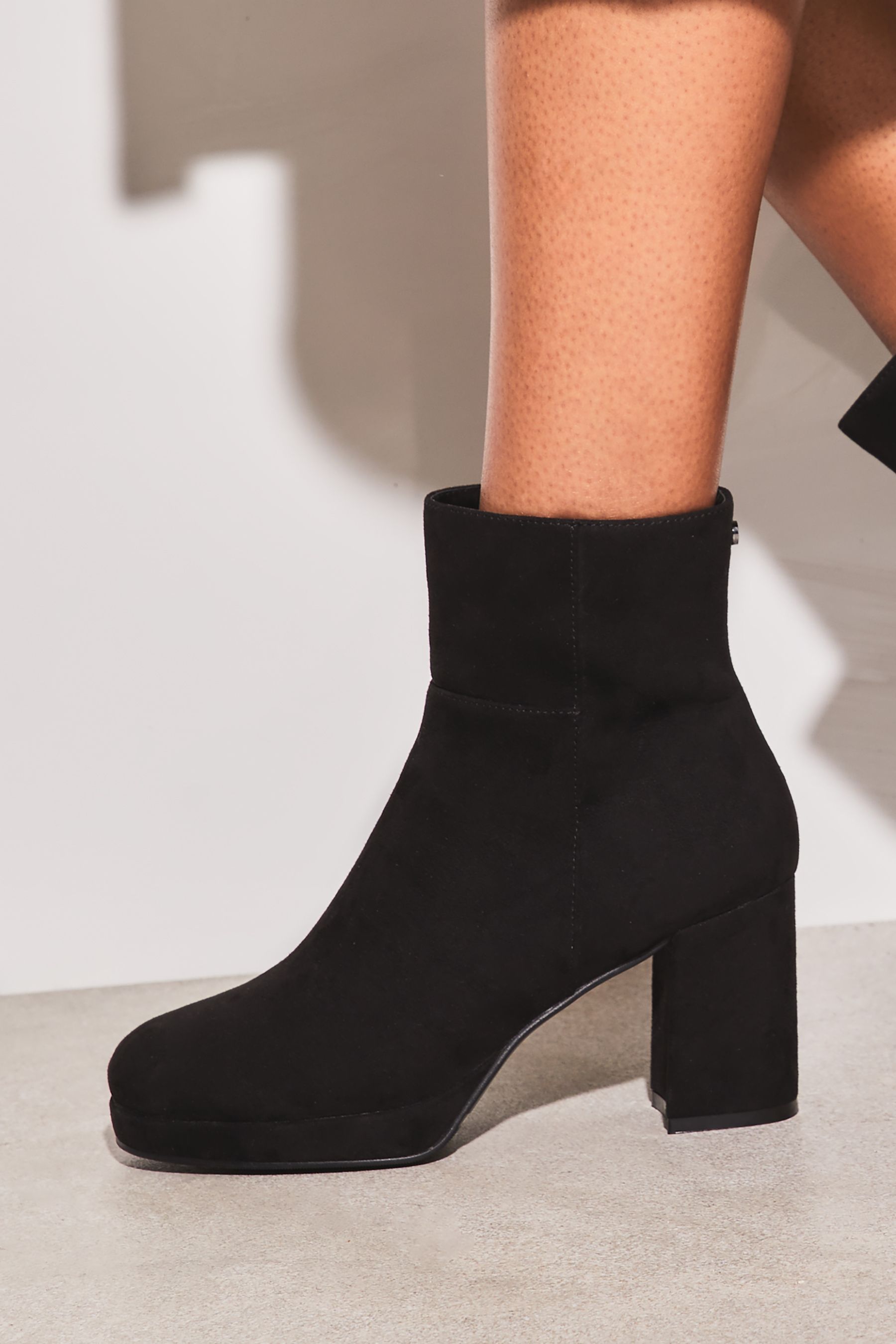 Wide fit platform ankle boots hot sale