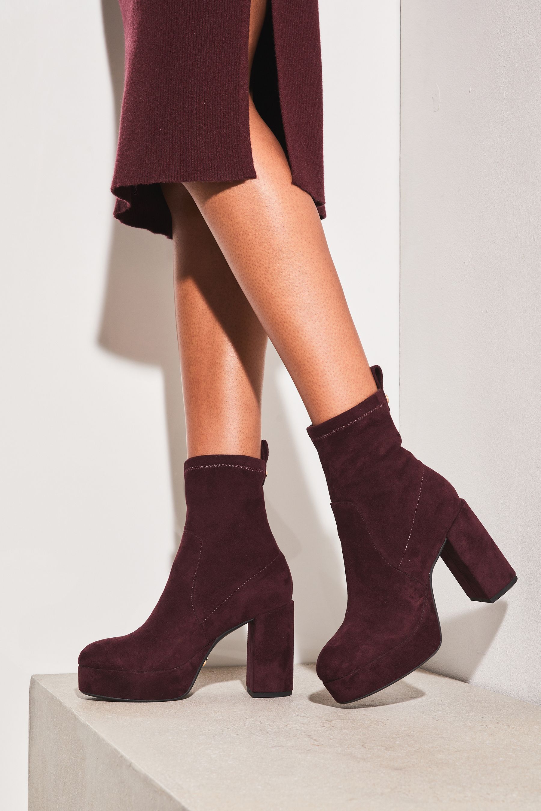 Burgundy sock boots 2025
