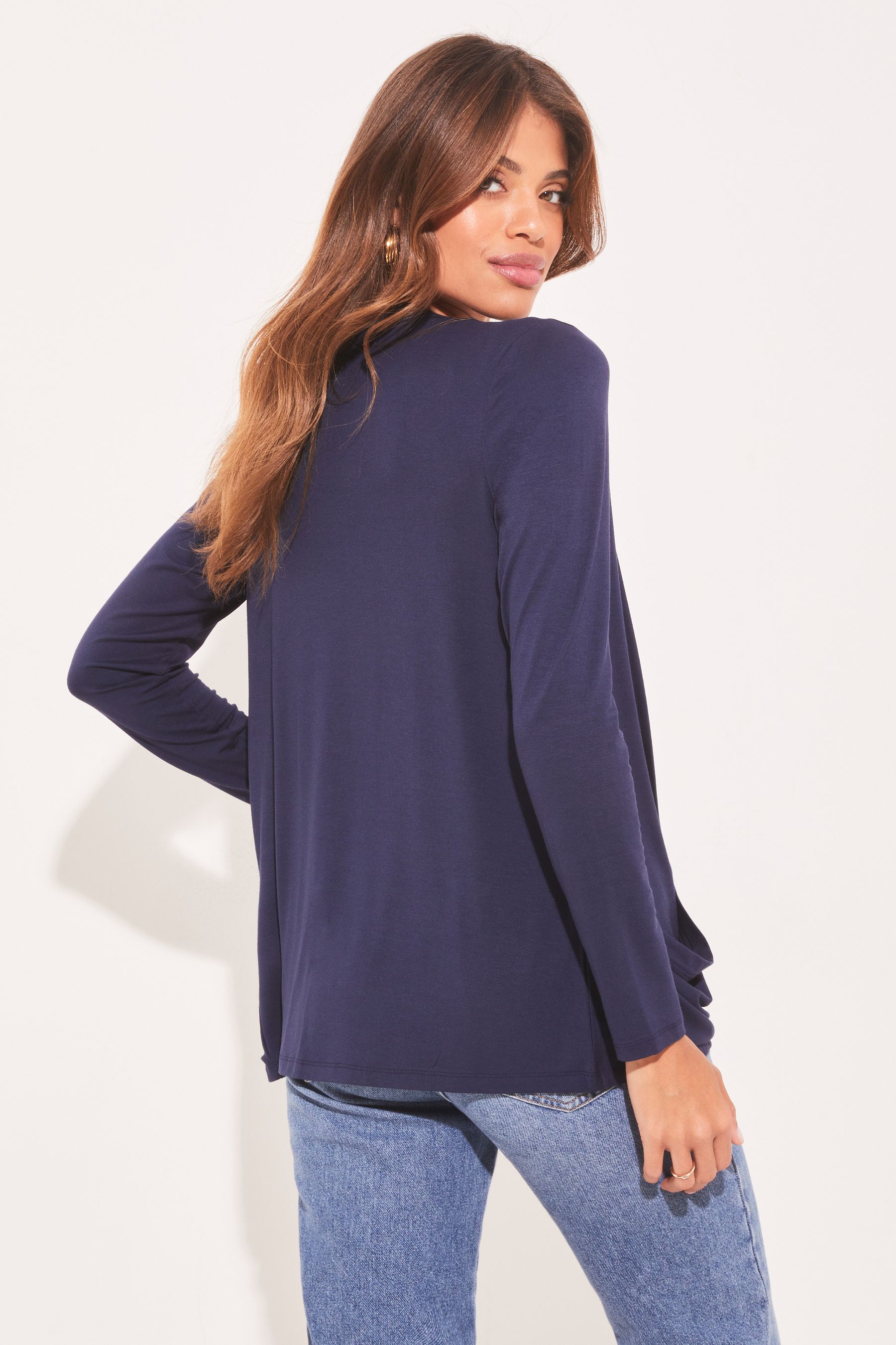 Buy Lipsy Navy Pocket Front Long Sleeve Cardigan from Next Luxembourg