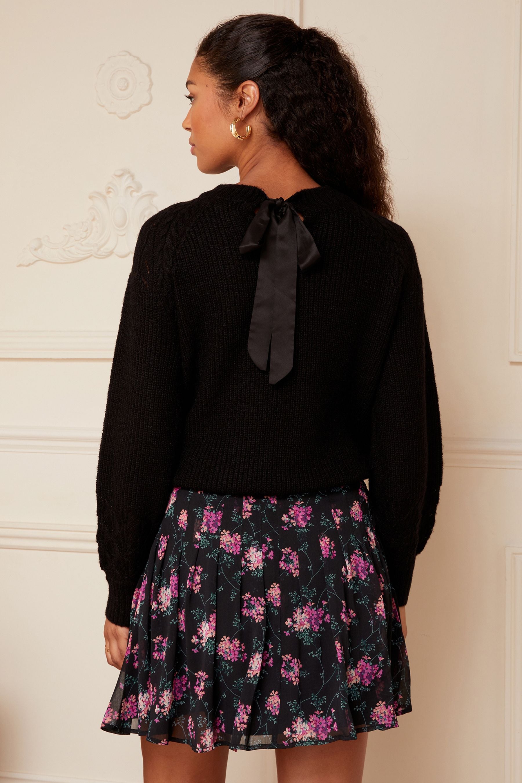 Floral pleated mini skirt outlet