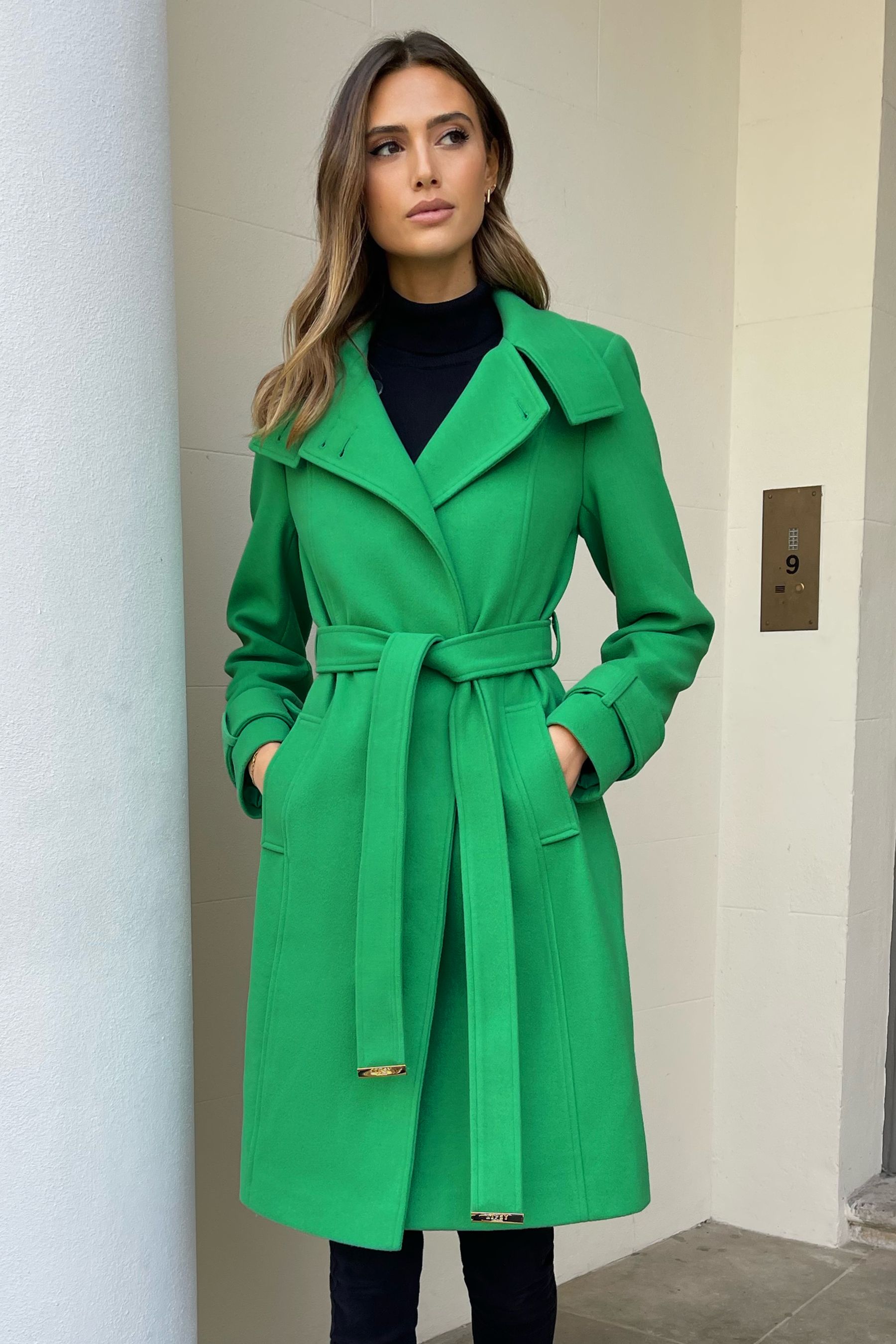 Green wrap coat shop