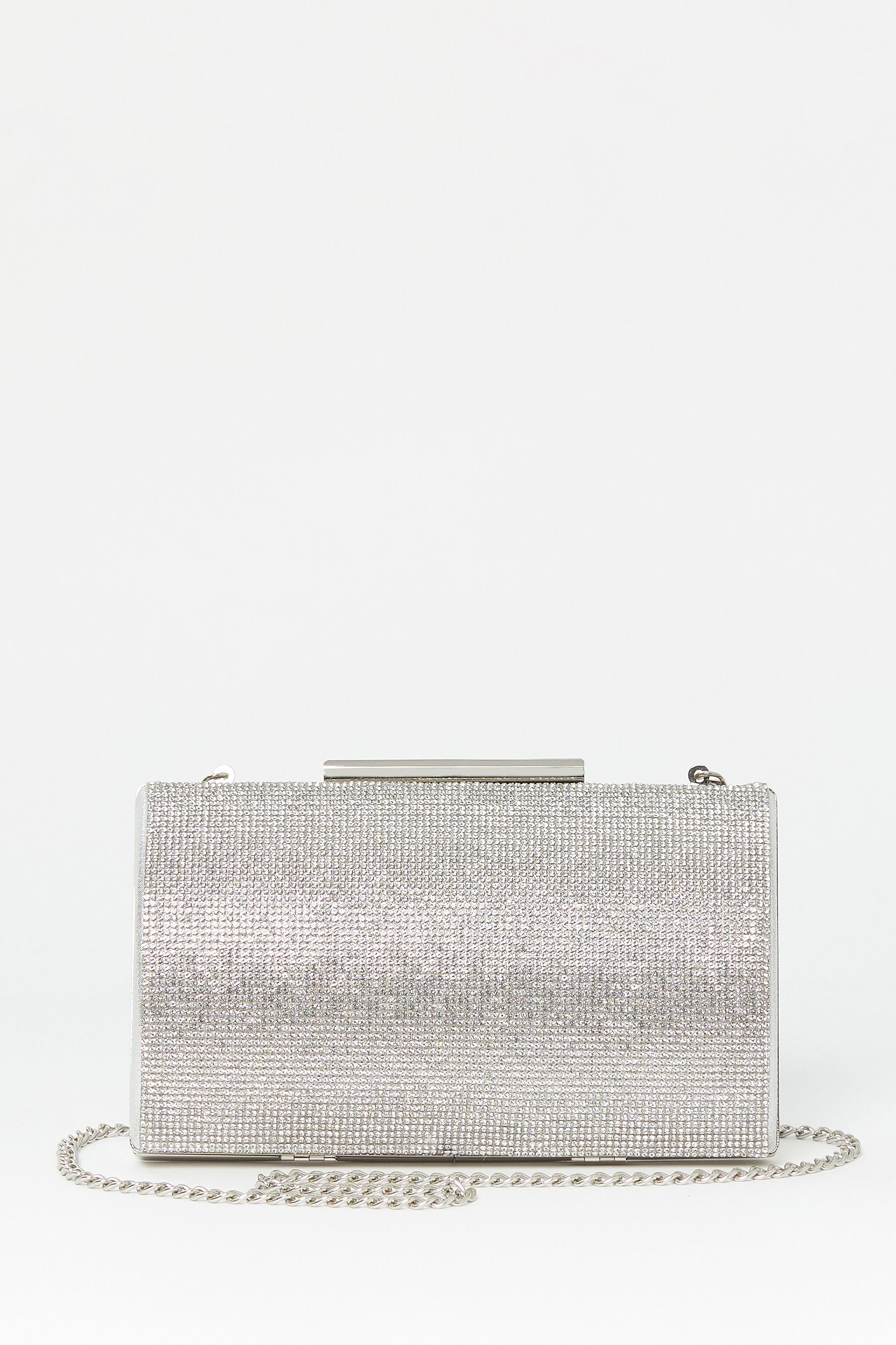 Buy Lipsy Silver Diamante Clutch Ocassion Bag from Next Luxembourg