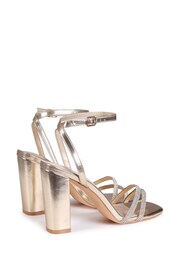 Linzi Gold Imera Block Heeled Sandal With Diamante Front Strap - Image 4 of 4