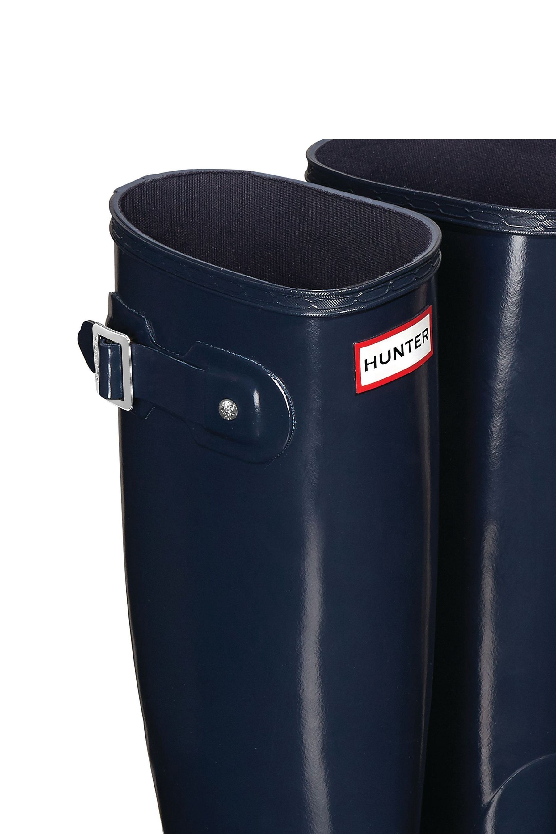 Hunter navy gloss wellies best sale