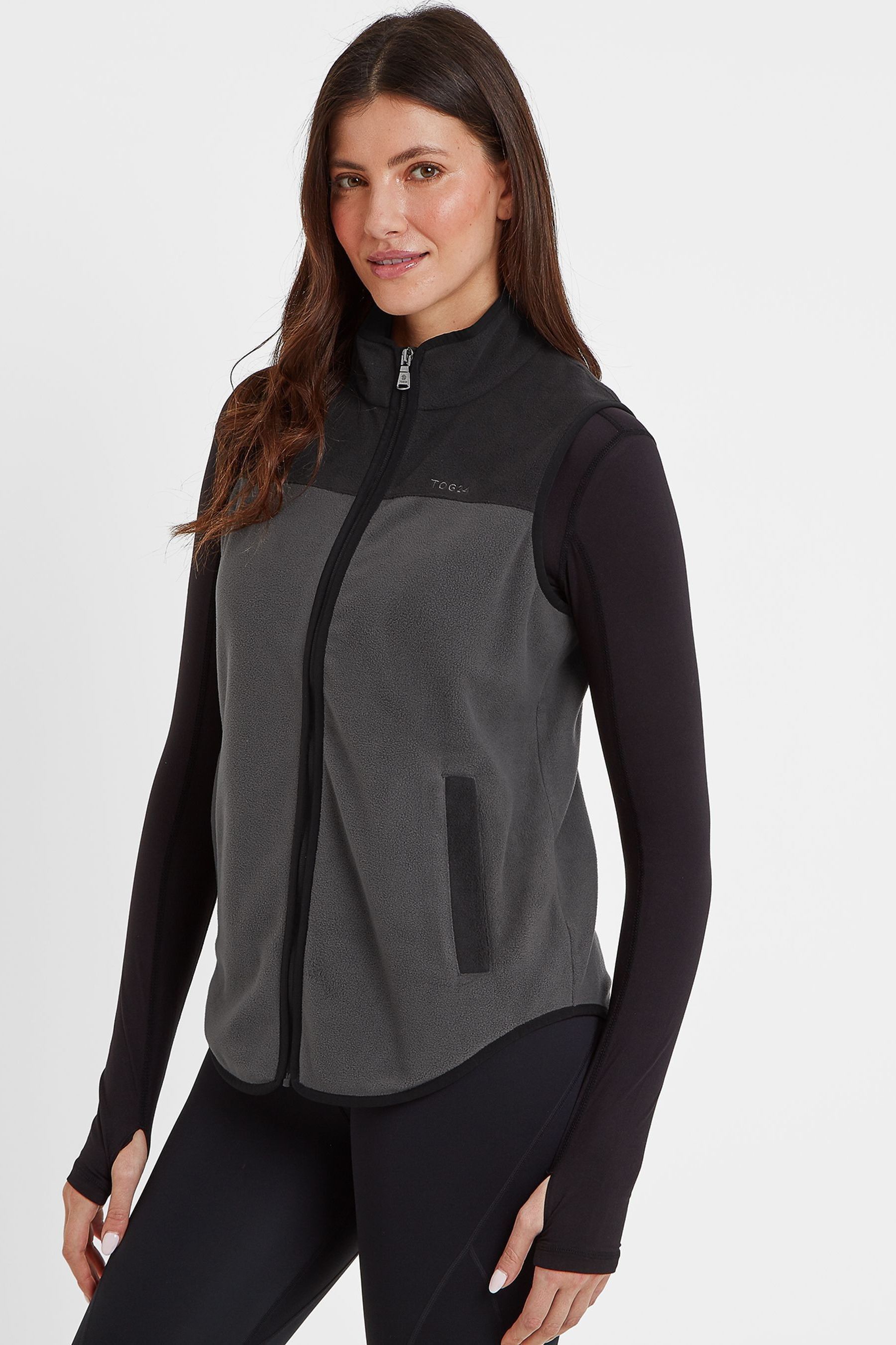 Black fleece gilet womens hotsell