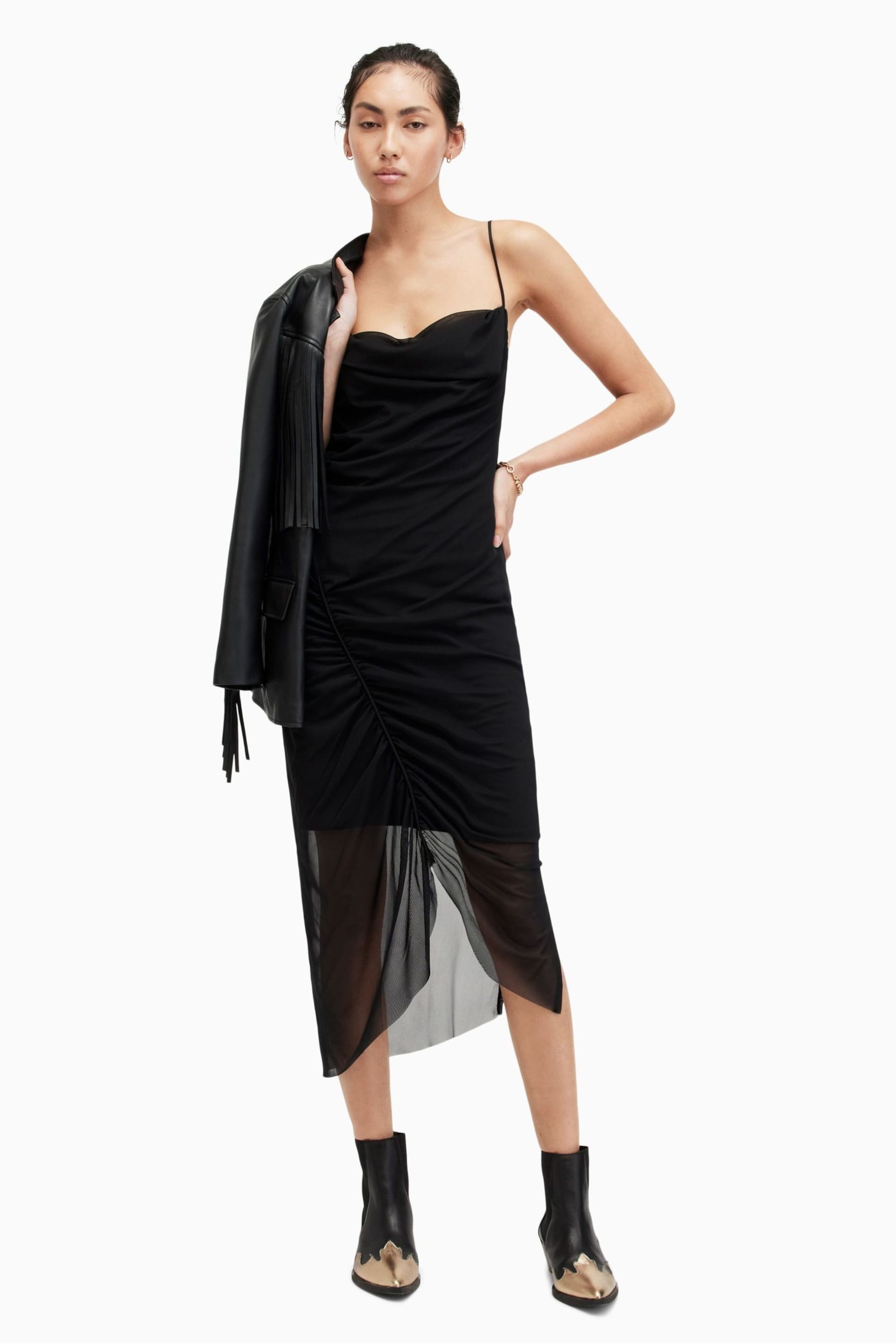 AllSaints Black Ulla Dress - Image 1 of 6