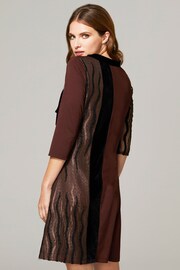 HotSquash Brown Princess Seam Dress With Velvet - Image 2 of 5