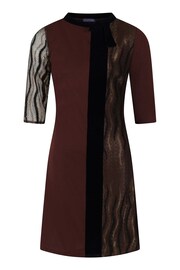 HotSquash Brown Princess Seam Dress With Velvet - Image 4 of 5