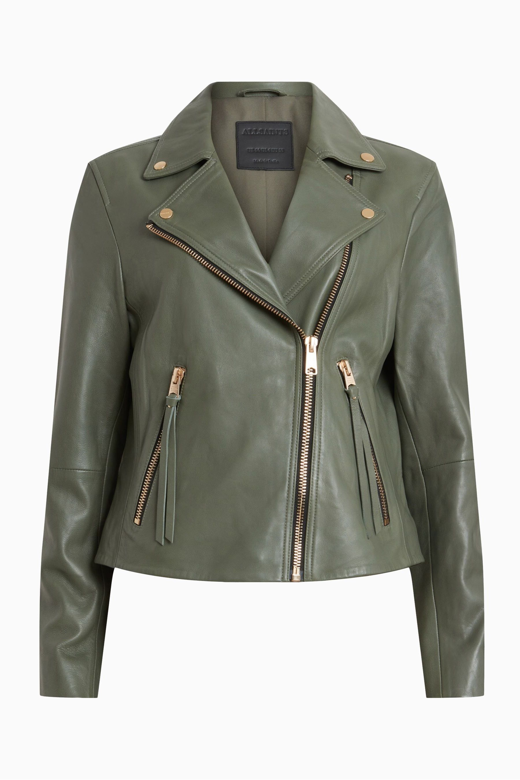 Buy AllSaints Green Dalby Biker Jacket from the Next UK online shop