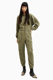 AllSaints Green Frieda Denim Jumpsuit - Image 3 of 6