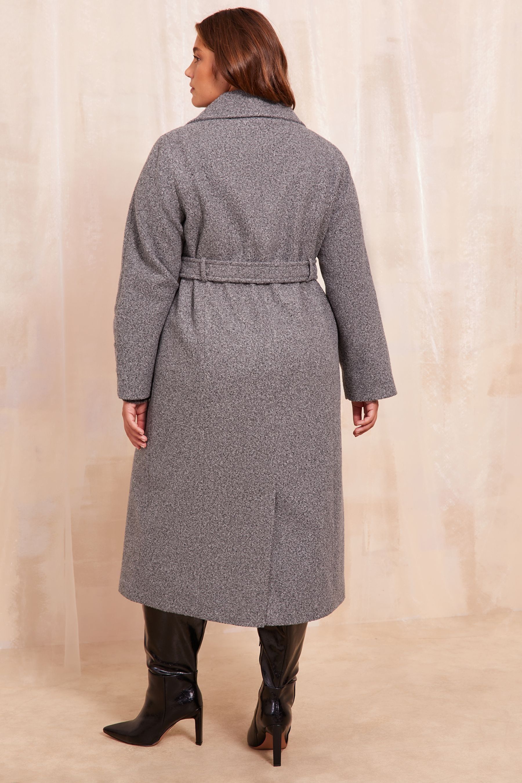 Buy Friends Like These Grey Curve Belted Wrap Coat from the Next UK online shop