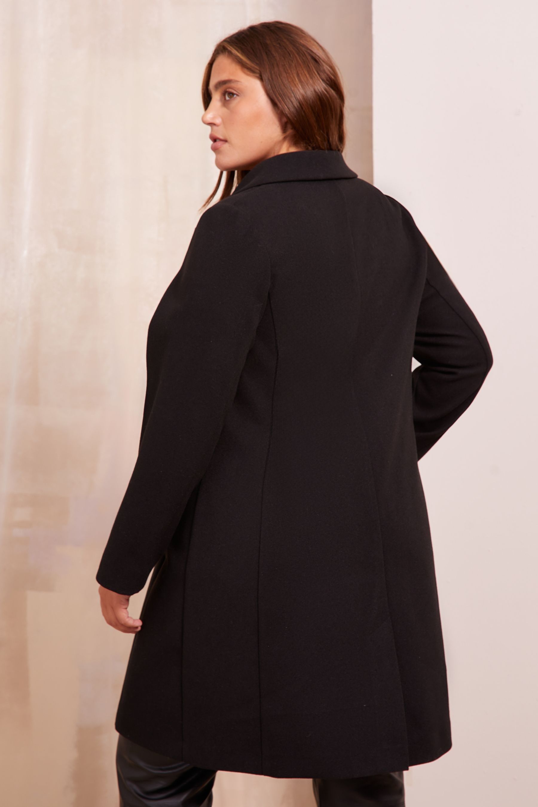 Buy Friends Like These Black Curve Longline Tailored Smart Coat from Next Denmark