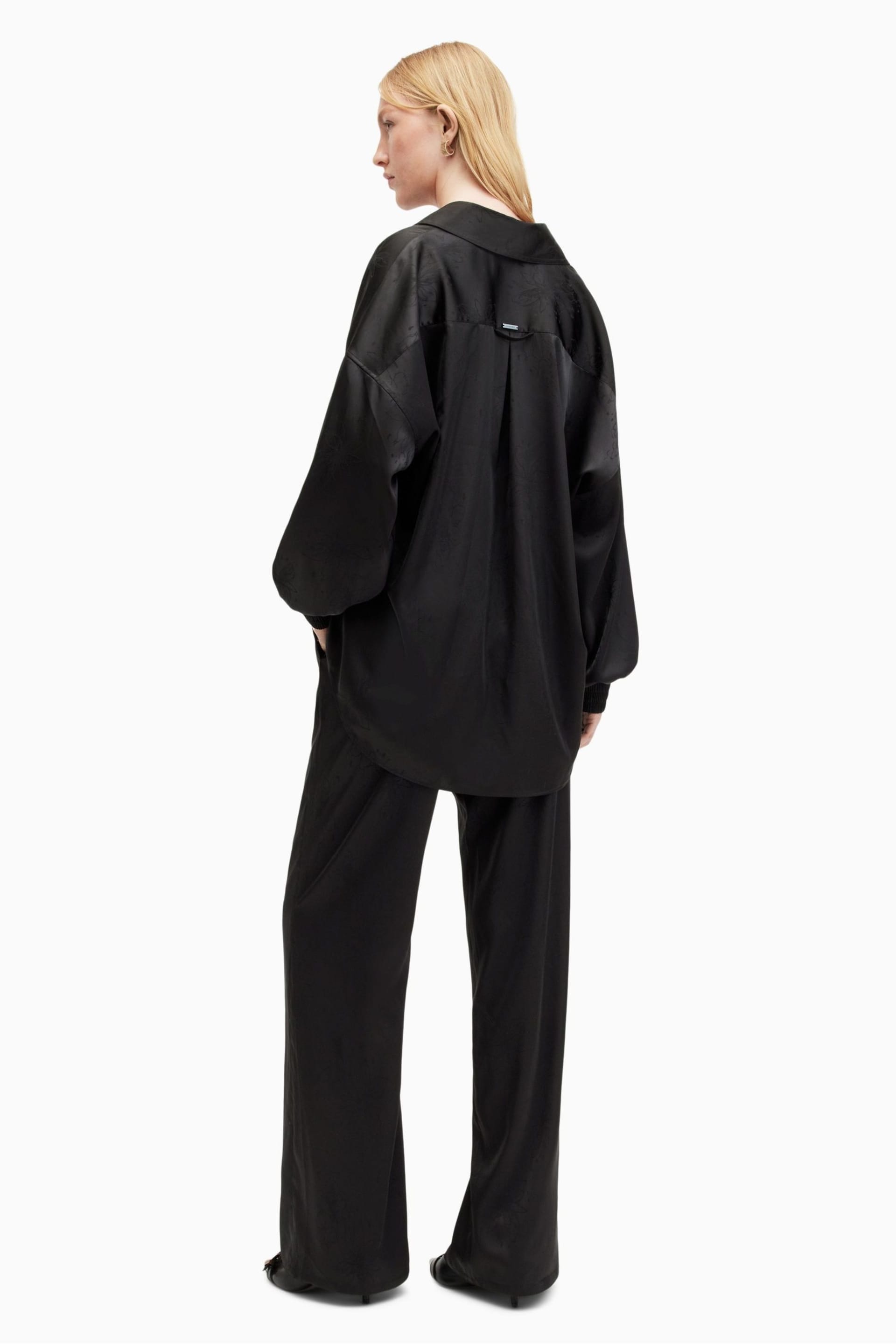 AllSaints Black Charli Jacq Trousers - Image 3 of 7