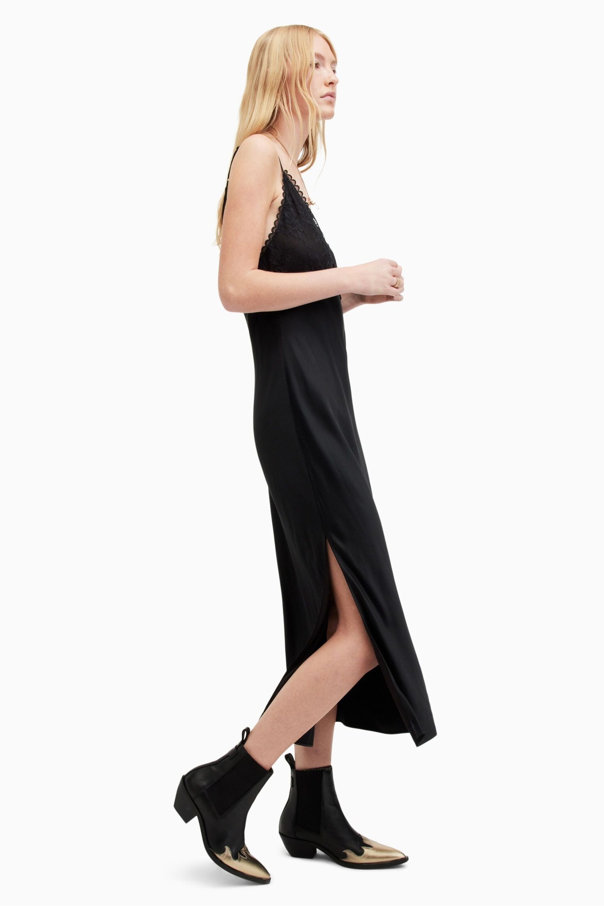 AllSaints Black Immy Dress - Image 3 of 7