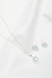 Simply Silver Silver Tone Topaz Halo Earrings - Image 3 of 4