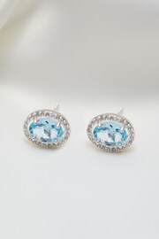 Simply Silver Silver Tone Topaz Halo Earrings - Image 4 of 4