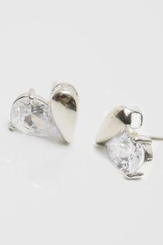 Simply Silver Silver Polished And Cubic Zirconia Heart Stud Earrings - Image 2 of 3