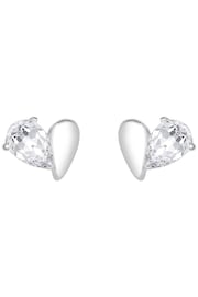 Simply Silver Silver Polished And Cubic Zirconia Heart Stud Earrings - Image 3 of 3