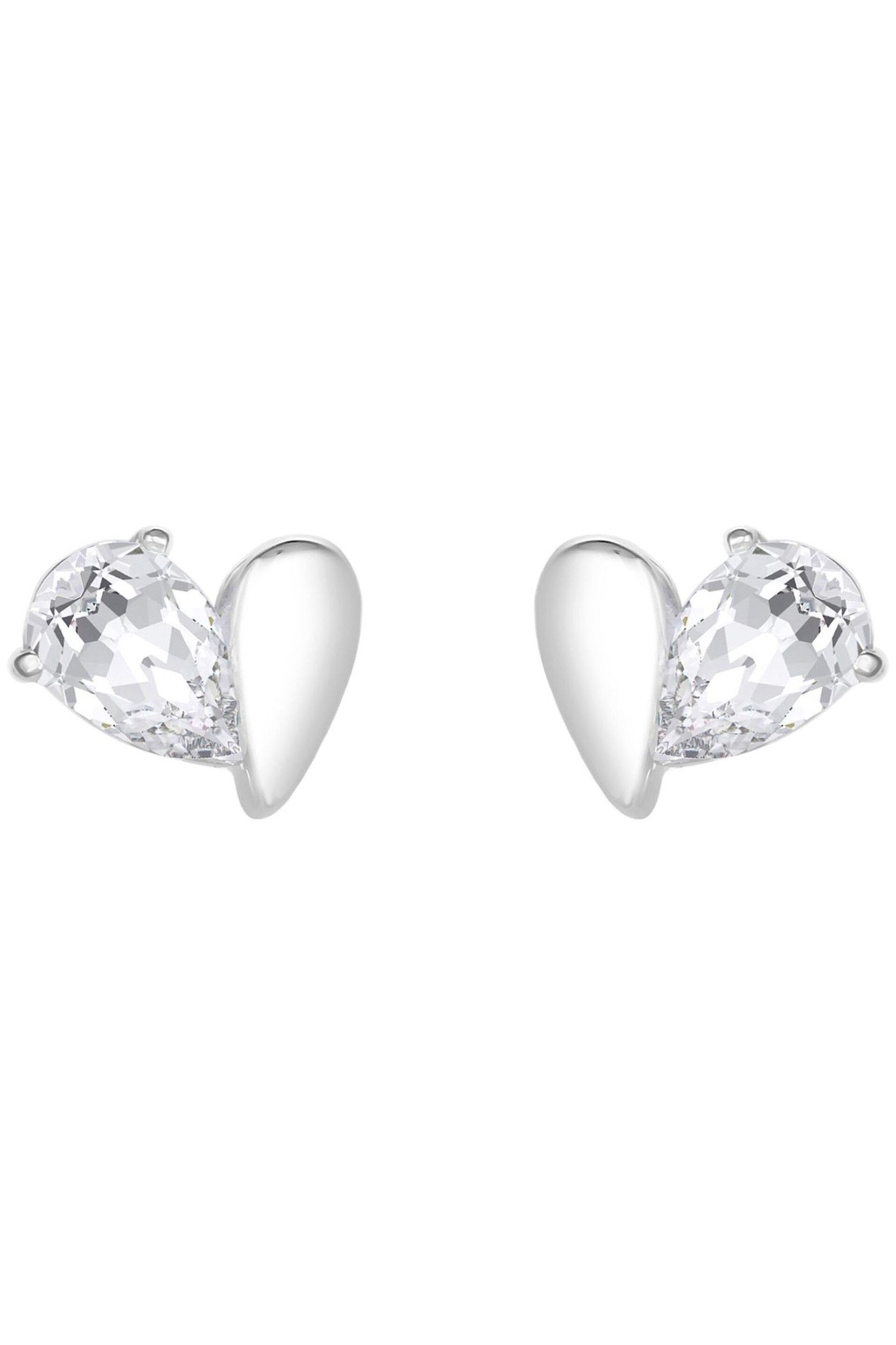 Simply Silver Silver Polished And Cubic Zirconia Heart Stud Earrings - Image 3 of 3