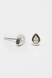 Simply Silver Silver Tone Cubic Zirconia Peardrop Stud Earrings - Image 2 of 2