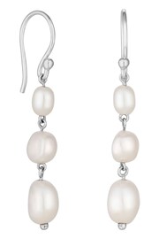 Simply Silver Silver Tone Freshwater Pearl Drop Earrings - Image 1 of 3