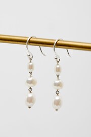 Simply Silver Silver Tone Freshwater Pearl Drop Earrings - Image 2 of 3