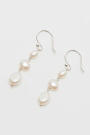 Simply Silver Silver Tone Freshwater Pearl Drop Earrings - Image 3 of 3
