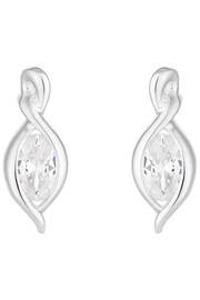 Simply Silver Silver Tone Cubic Zirconia Navette Earrings - Image 1 of 3