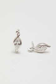 Simply Silver Silver Tone Cubic Zirconia Navette Earrings - Image 3 of 3