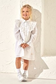 Angel & Rocket White Broderie Amelie Shirt Dress - Image 3 of 7
